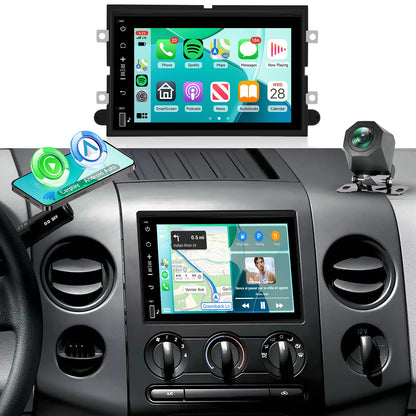 [Android 15/4G+64G] 7” IPS Touch screen Car Radio for Ford F150 F250 F350 E250 E350 Edge Fusion Explorer with Wireless Carplay&Android Auto,Car Stereo support Bluetooth5.0 DSP WiFi GPS USB Rear Camera