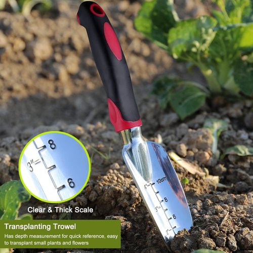 FANHAO Garden Tool Set - 3 Piece Heavy-Duty Cast-Aluminum Trowels with Non-Slip Grip | Ideal for Weeding & Planting