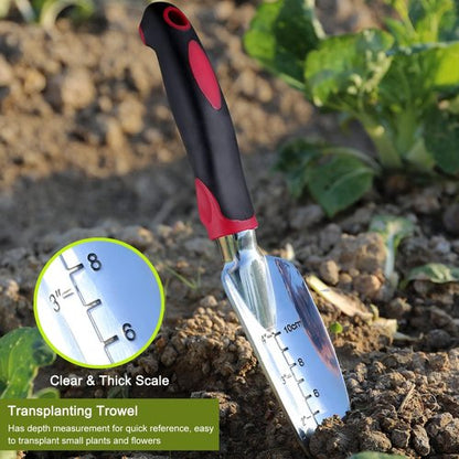 FANHAO Garden Tool Set - 3 Piece Heavy-Duty Cast-Aluminum Trowels with Non-Slip Grip | Ideal for Weeding & Planting