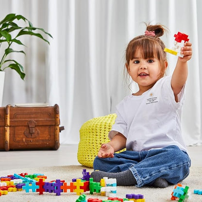 PLUS PLUS Big - Open Play Set - 100 Piece - Rainbow Color Mix Construction Building Stem Toy Interlocking Large Puzzle Blocks for Toddlers and Preschool