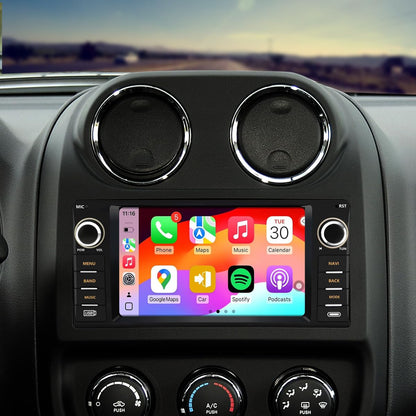 5G WiFi Car Stereo for Jeep Compass Patriot, 7 inch Touch Screen Android 13 Radio with Bluetooth GPS Wireless CarPlay Android Auto AM/FM DSP Wireless Update Menu Button(2GB+64GB)