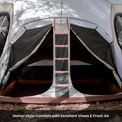 S'more Maroom & A Base Glamping Family Tent, Setup Tent with Screen Room