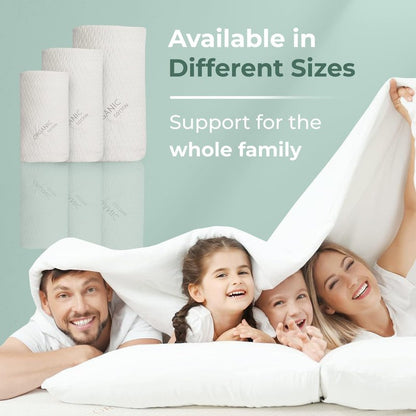 Memory Foam Mattress Protector – Organic Cotton with Eco-Friendly Greenshield Water Resistance – Kool-Flow Breathable Stretch Fabric – All USA Made – Best for Plush Beds – Queen