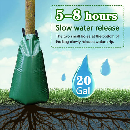 Tanzfrosch 12 Pack 20 Gallon Tree Watering Bags, Reusable, Heavy Duty and Slow Release Gator Bags for Trees, Premium PVC Plant Drip Irrigation Bags,5-8 Hours Releasing Time