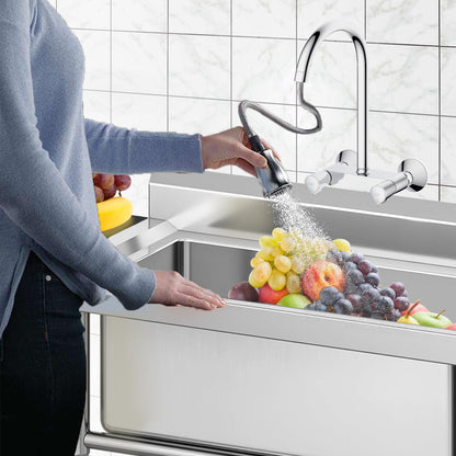 Garvee Outdoor Freestanding Stainless Steel Utility Sink, Commercial Single Bowl Prep Sink with Backsplash for Kitchen, Restaurant, Laundry, Garage, Bar & Workshop – Easy Clean & Anti-Splash Design