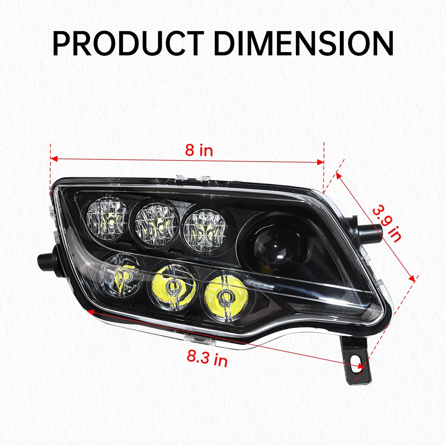 XATVXUTV LED Headlights for Honda Pioneer 1000/700/ Talon 1000, Front Light Head Lamp with High Low Beam for Honda Pioneer 1000 700/ Talon/Rancher 420/ Foreman 500/ Rubicon Accessories (2PCS)