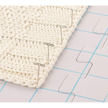 Juvale Foam Blocking Pad Set for Knitting & Crochet - 9-Pack 12.5 x 12.5 in, 0.7-in Thick, Blue - with 200 T-Pins & Storage Bag - Yarn Blocking Kit for Knitting & Crochet