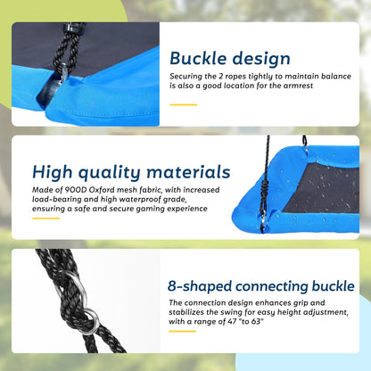 800lbs 60" Giant Platform Tree Swing for Kids and Adults,Tree Swings for Kids Outdoor, Kids Swing, Outdoor Swing for Kids with Comfy Mat and Steel Frame