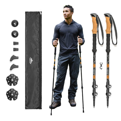 Osprey Atmos AG 65L Men's Backpacking Backpack and Cascade Mountain Tech Trekking Poles - Aluminum Hiking Walking Sticks (Set of 2), 54"