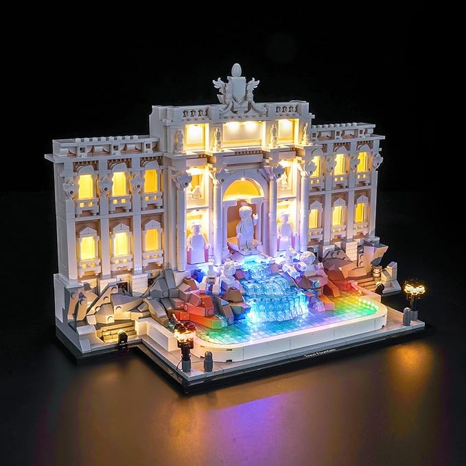 BrickBling LED Lighting Only Compatible with Lego Trevi Fountain Compatible with Lego Architecture Rome 21062 Not Come with Model (RGB RC Version Light)
