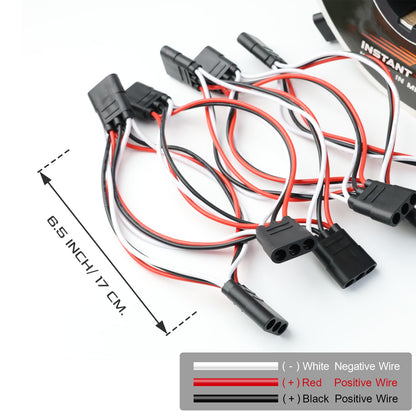 MADCATZ 100 Pcs 3/4" Mini Round Amber to Purple Side Marker Lights with Bullet Connector Plug + 2 Prong Wire Harness Roll, 100 Female Plugs - 6.5 inch Lead for Truck Trailer Pickup 12V DC