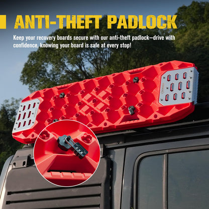 BUNKER INDUST Traction Boards with Jack Base (Gen 7) Orange + Side Mounting Kit with Shovel Holder Brackets