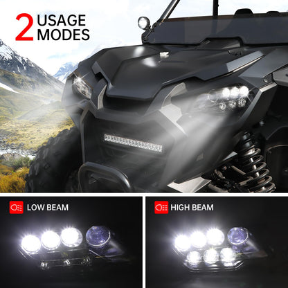 XATVXUTV LED Headlights for Honda Pioneer 1000/700/ Talon 1000, Front Light Head Lamp with High Low Beam for Honda Pioneer 1000 700/ Talon/Rancher 420/ Foreman 500/ Rubicon Accessories (2PCS)