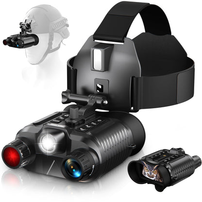 Dsoon Head-Mounted Night Vision Goggles Upgraded, Rechargeable Hands Free Night Vision Binoculars Goggles with Infrared, 1312FT, 32GB TF Card, Flashlight, 8X Digital Zoom
