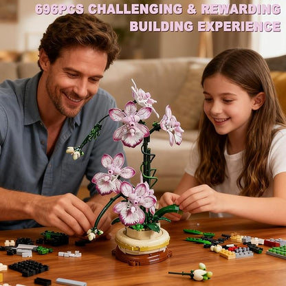 Flowers Toys Building Blocks Set with Vase Artificial Plants Building Blocks Collection Home&ampOffice Decor Gift for Adults Teen Girls
