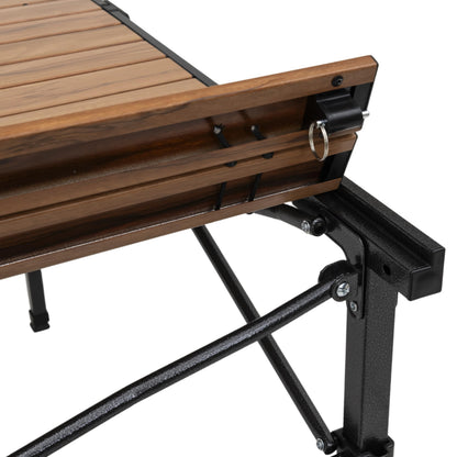 ALPS Mountaineering Overlanding Table, Aluminum Roll-Top with Wood-Look, Adjustable Height