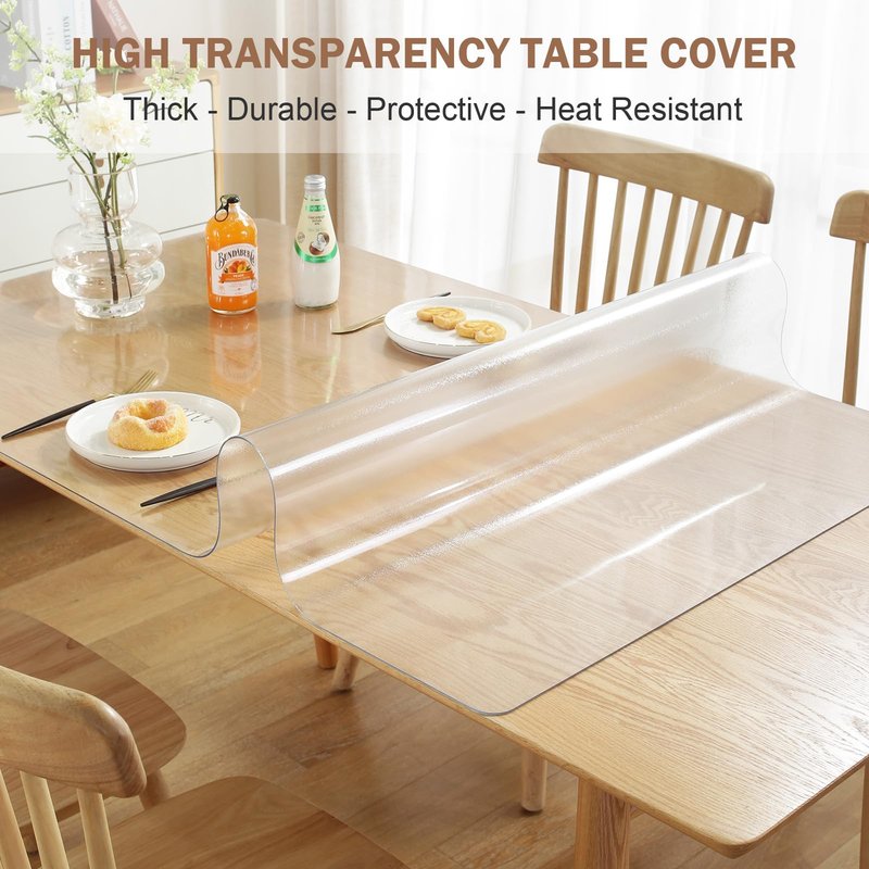 LovePads Frosted Desk Mat 16 x 48 Inch, 1.5mm Thick Frosted Table Protector, Waterproof Plastic Table Cover Protector, PVC Desk Protector Mat, Vinyl Desk Cover for Desktop, Coffee & Dining Table