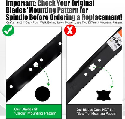 Grasscool Mower Mulching Blade - Circle Mounting Pattern for Craftsman & Husqvarna 21" Deck
