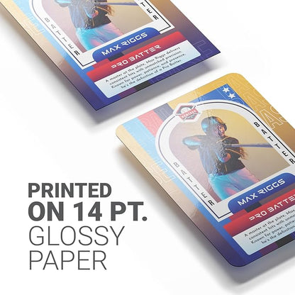 GotPrint Custom Collectors Cards | Add Your Photo Name Stats or Text | Personalized Design | Sports Teams | Baseball | Gaming | Gifts for Kids and Family Rectangle 2.5” x 3.5” 250 Qty