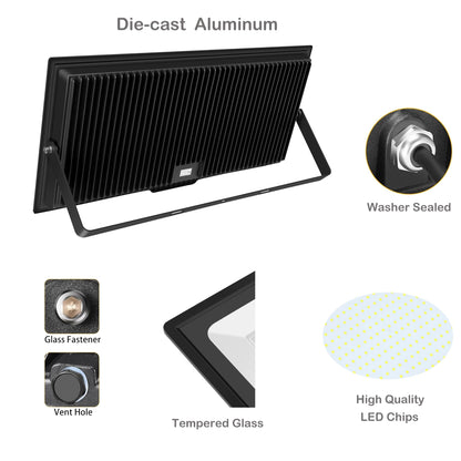Sunkkes 800W LED Flood Light Outdoor, 6000K 80000LM Daylight White Security Lights Outside Lamp, IP66 Waterproof Exterior Floodlights Lighting for Garden Yard Stadium Arena