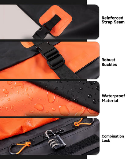 Car Rooftop Cargo Carrier Bag 30 Cubic Feet, Soft-Shell Luggage Cargo Bag Waterproof Bag, Include 2 Reinforced Straps, 6 Door Hooks, Anti-Slip Mat, Luggage Lock
