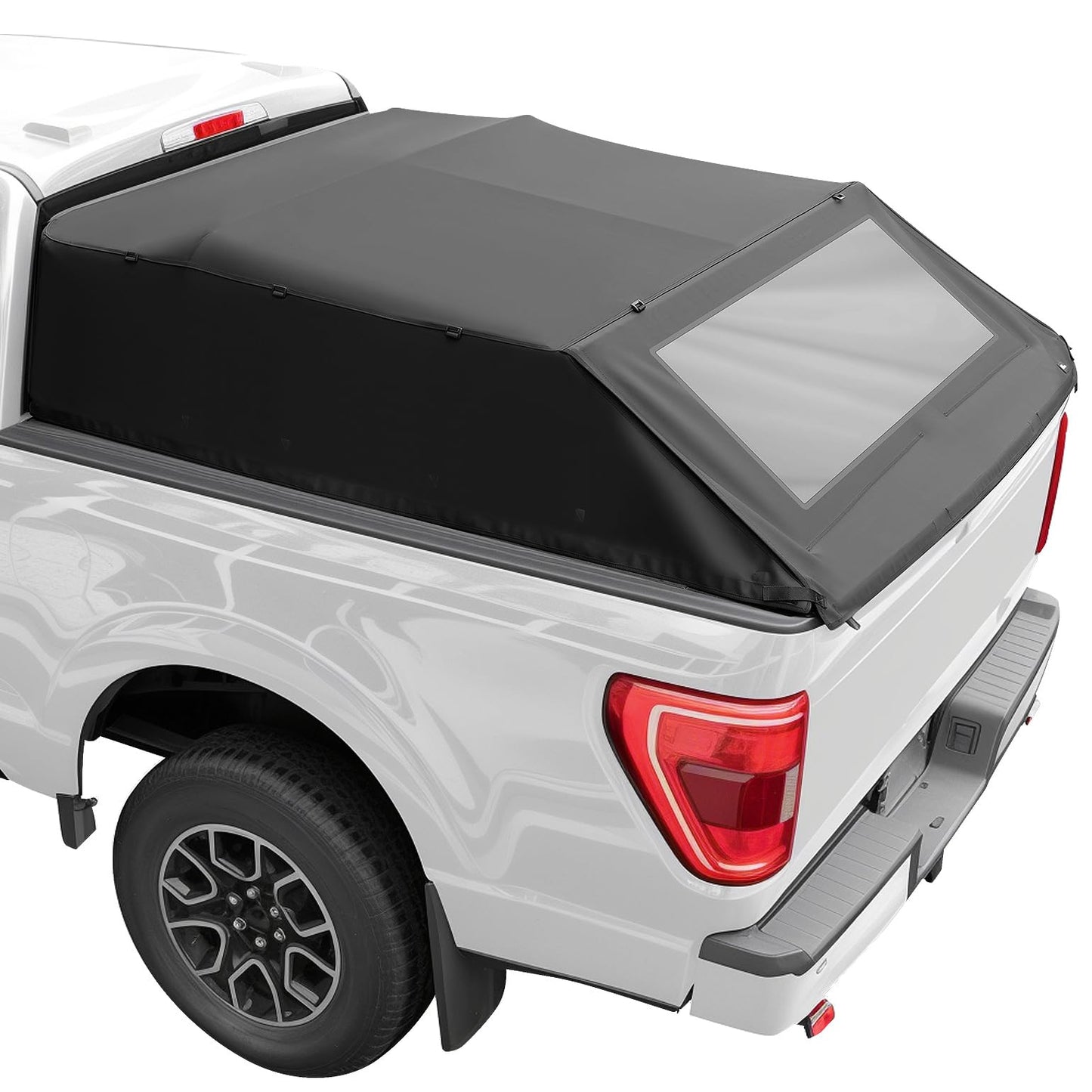 JOYTUTUS Foldable Truck Bed Soft Topper Compatible with F150 2015-2026 with 5.5ft Bed, Camper Shell Truck Top
