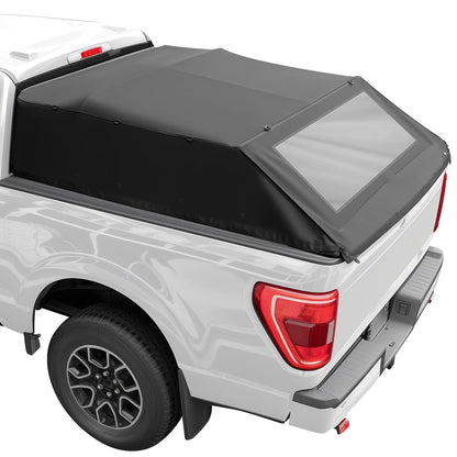 JOYTUTUS Foldable Truck Bed Soft Topper Compatible with F150 2015-2026 with 5.5ft Bed, Camper Shell Truck Top
