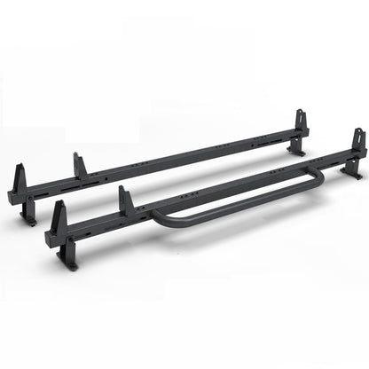 Universal 2 Bars Roof Ladder Rack 700 LBS Capacity Utility Adjustable Cross Bar with Stopper for Van Without Rain Gutter Fit for Kayak Canoe Ladder Lumber Pipes Cargo Carrier Accessories