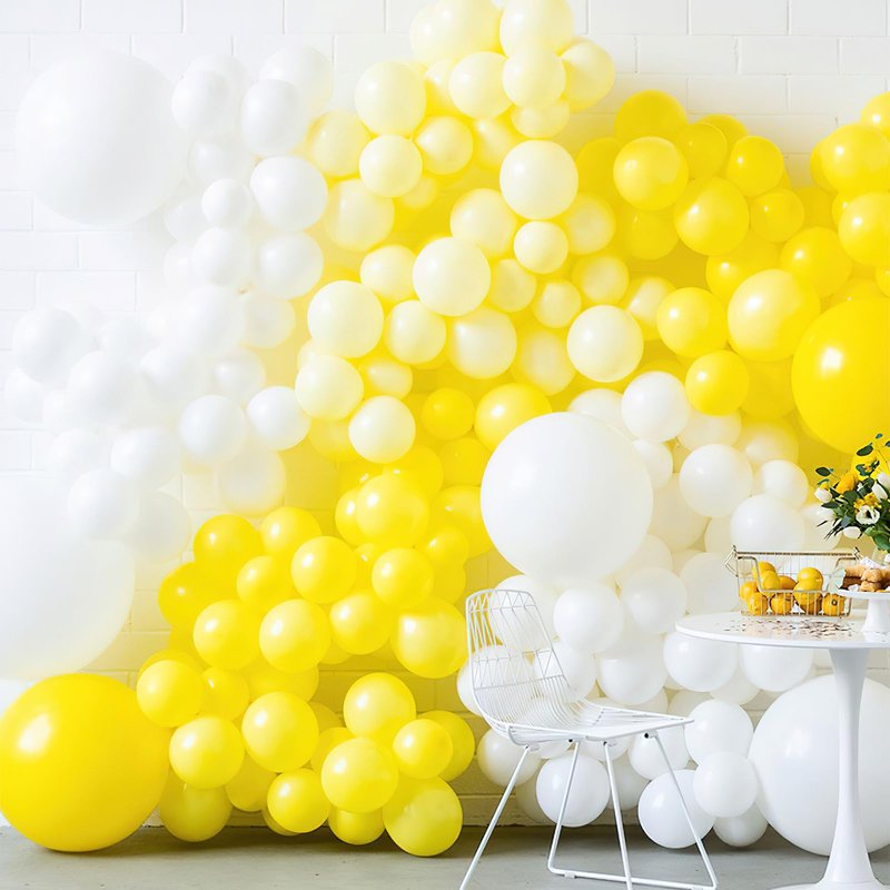 PartyWoo Yellow Balloons 100 pcs Different Sizes of 36 18 12 10 5 Inch Matte Light Yellow Latex Balloon Arch Kit Garland for Easter Bee Baby Shower Sunflower Birthday Graduation Decorations Yellow-Y55