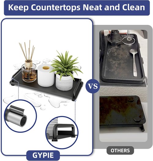 Gypie Toilet Paper Basket - Stylish Bathroom Storage Tray with Handle | Black Design