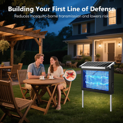 OnBeam Solar Bug Zapper Outdoor, 4500V Mosquito Zapper Waterproof Electric Fly Zapper Rechargeable Mosquito Killer Lamp with 10W Solar Panel, Cordless Fly Trap for Backyard, Patio, Garden, RV, Camping