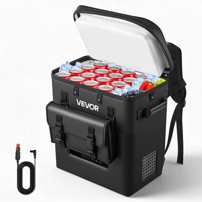 VEVOR 12 Volt Refrigerator, 13.7 QT/ 13L Car Fridge, Portable Electric Freezer Compressor, 12V/24V DC, 21℉ to 50℉/ -6℃ to 10℃, for Truck Van RV SUV Boat Travel Camping Road Trips