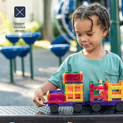CONNETIX Magnetic Tiles Rainbow Transport Pack 50 Pieces