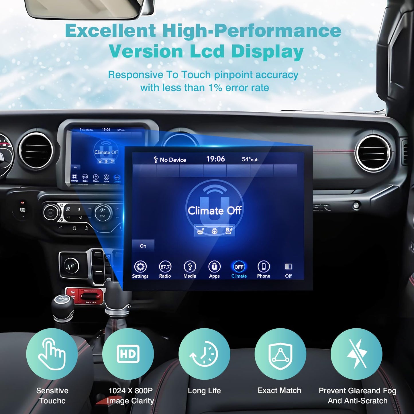 2026 New 8.4" UConnect 4C UAQ Screen Radio Navigation, Chip Upgrade Gel-Free, Replacement Compatible Fit for Dodge RAM Jeep Chrysler 2017-2021 Replace OEM # LA084X01(SL)(02) with Mounting Tool