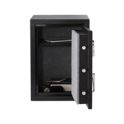 Amazon Basics Fire Safe with Programmable Electronic Keypad, 1.24 Cubic Feet, 14-Gauge Steel, UL 72 Compliant, 14.2"W x 13.8"D x 19.7"H, Black, for Documents and Valuables