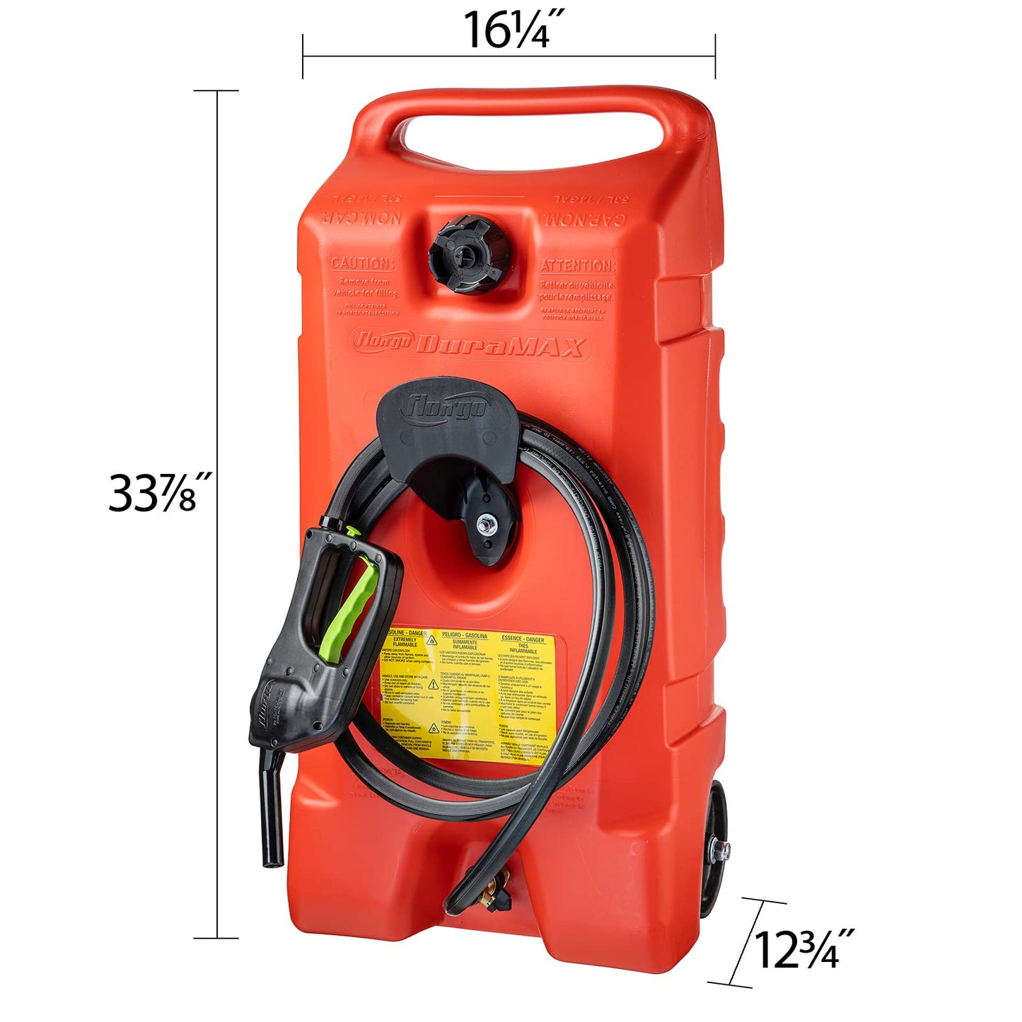 Scepter Duramax 14 Gallon Gasoline Portable Fuel Tank with AIRHEAD 4 Feet Bungee Dockline For Watercraft