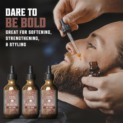 Viking Revolution Sandalwood Beard Oil for Men - Natural Mens Beard Oil with Argan Oil and Jojoba Oil - Beard Softener, Strengthens and Moisturizes - Beard Conditioner for Men (Sandalwood, 1 Pack)