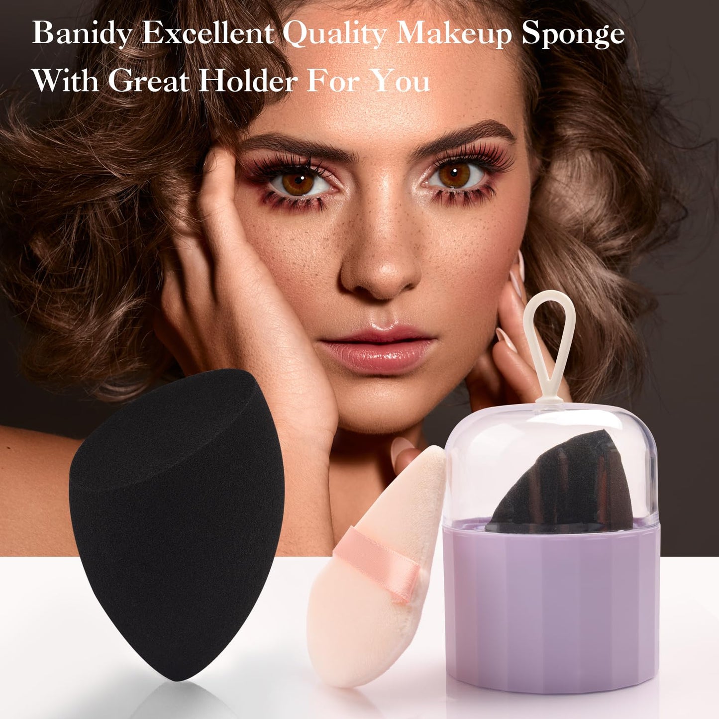 Professional Toiletry Sponges Set,Latex Free Flawless Soft Face Sponge with Holder,Beauty Blender Cosmetic Applicator for Powder,Liquid,Facial Makeup Tools
