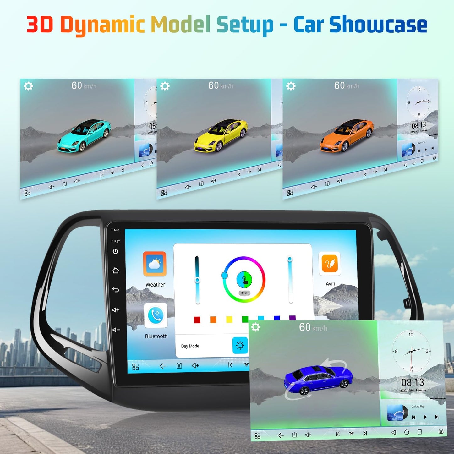 8 Core 4+64G Android Car Stereo for Jeep Compass 2017 2018 2019 with Carplay & Android Auto - 10 Inch 1280 * 720P Touchscreen Radio with DSP/Cooling Fan/5G WiFi/GPS Navigation/SWC/Backup Camera