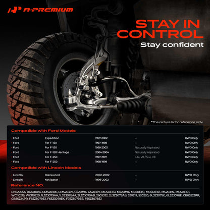 A-Premium 2 x Front Lower Control Arms, with Ball Joint and Bushing, Compatible with Ford F-150 1997-2003, F-150 Heritage 2004, F-250 1997-1999, Expedition & Lincoln Blackwood, Navigator, RWD Only