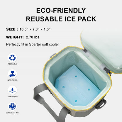 SPARTER Portable Soft Cooler 12 Cans, IP68 Tizip Leak-Proof Zipper for Camping, Fishing, Beach, Outdoors Insulated Ice Chest with Reusable Ice Pack- Grey