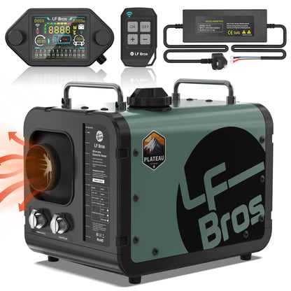 LF Bros 110V/12V 5KW All-in-1 Diesel Heater, 5L Air Diesel Parking Space Heater with Plateau Mode, Come with Remote, T4 LCD Controller and Timer, Suitable for Home Shop Garage Camper