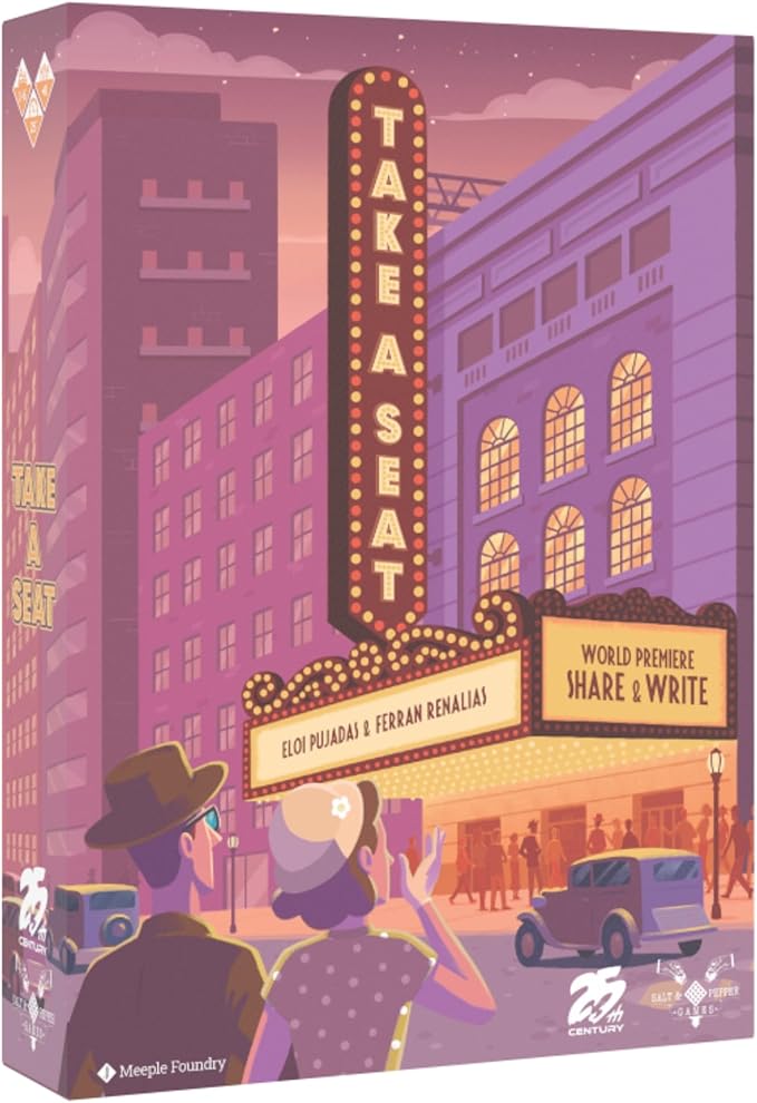Take a Seat by 25th Century Games | Strategic Theater Seating Board Game | Share &amp Write Mechanic. Celebrity Reservations | Objective Cards &amp Usher Bonuses for 2-5 Players