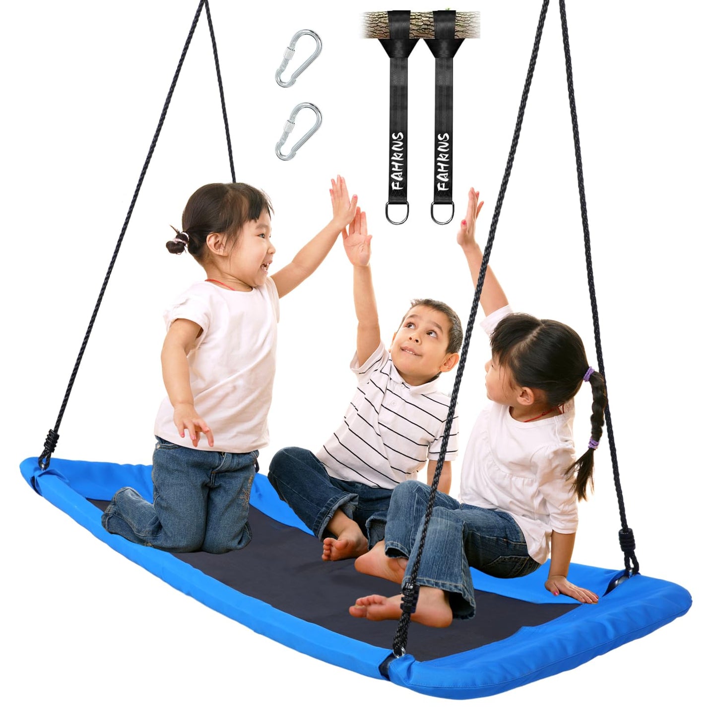 800lbs 60" Giant Platform Tree Swing for Kids and Adults,Tree Swings for Kids Outdoor, Kids Swing, Outdoor Swing for Kids with Comfy Mat and Steel Frame