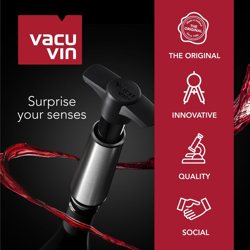 Vacu Vin Wine Cooler Sleeve – Platinum – Flexible Rapid Wine Bottle Chiller – Reusable Ice Pack Sleeve – Elegant & Portable – Fits 750ml Bottles – Keeps Wine Cold in Minutes