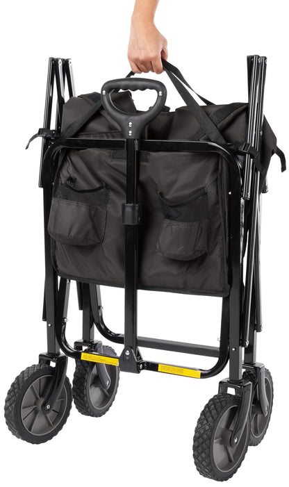 Amazon Basics Collapsible Heavy Duty Utility Wagon for Outdoor Sports, Camping, Garden, and Shopping, 265 Pounds Capacity, 27.6 x 40.9 x 20 inches, Black