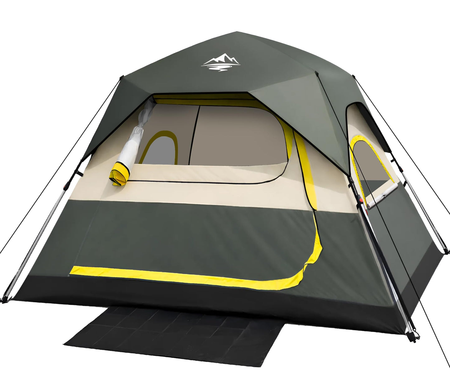 Tent 4 Person Tents for Camping - Instant Cabin Tent Setup in 50 Seconds with Rainfly & Windproof, Portable Pop Up Tents with Carry Bag for Family Outdoor Camping & Hiking