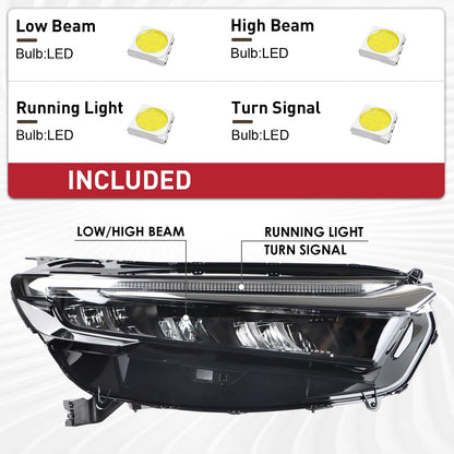 Duolctarms LED Headlight Headlamp Assembly Compatible for 2023-2026 Honda CR-V CRV Right Passenger Side 331003A0A03 HO2503209