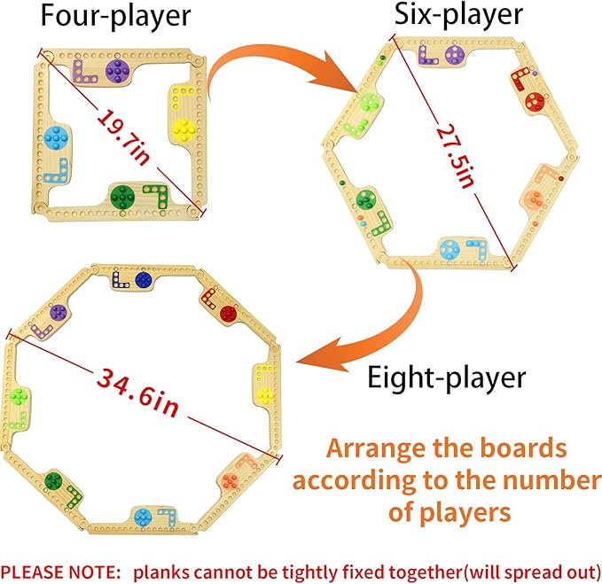 Marbles and Jokers Board Game Pegs and Jokers Real Solid Wood (Pine) Game Board Wooden for 2-8 Players 8 Game Boards 8 Colors 40 Marbles 4 Boxes Card