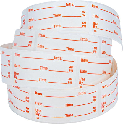 L LIKED Dissolvable Food Storage Labels - 500 Stickers, 1 x 2 Inch, Ideal for Containers (Red)
